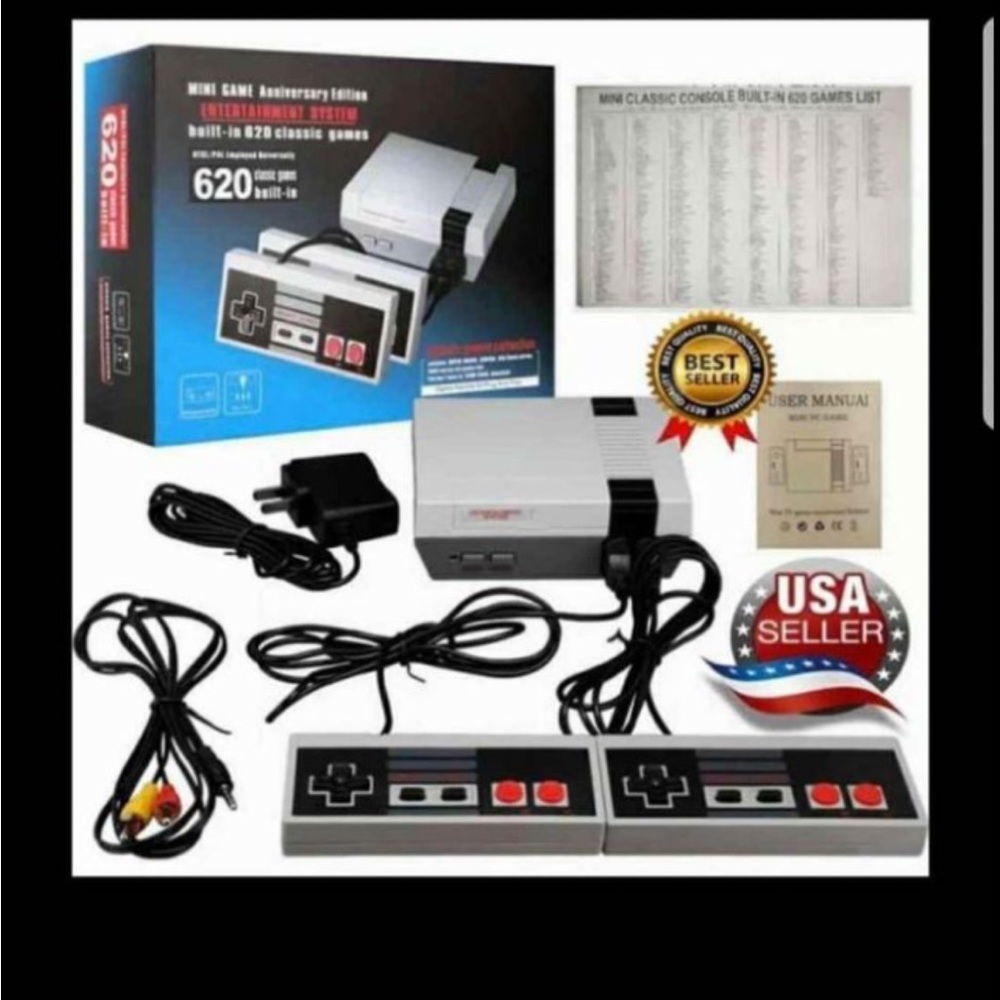 Game Console 620 Built-in Classic NES Games With 2 Controllers (Infityle Brand)